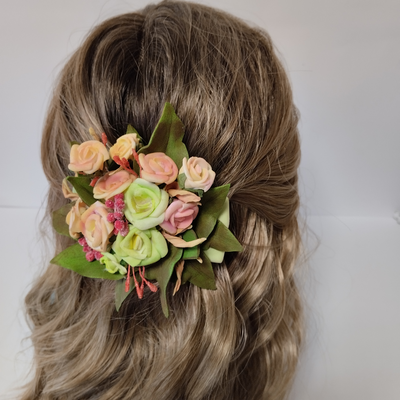 Заколка дитяча мальвінка "Троянда Салют" handmade (знижка)