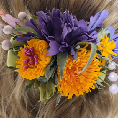 Заколка мальвинка - Волошки