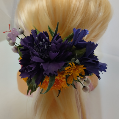 Заколка мальвинка - Волошки