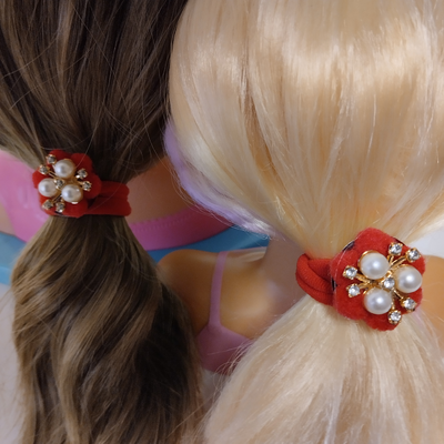 Заколка дитяча гумка з перлинами handmade (ціна за 1 од.)