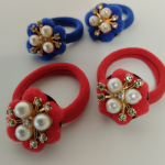 Заколка дитяча гумка з перлинами handmade (ціна за 1 од.)