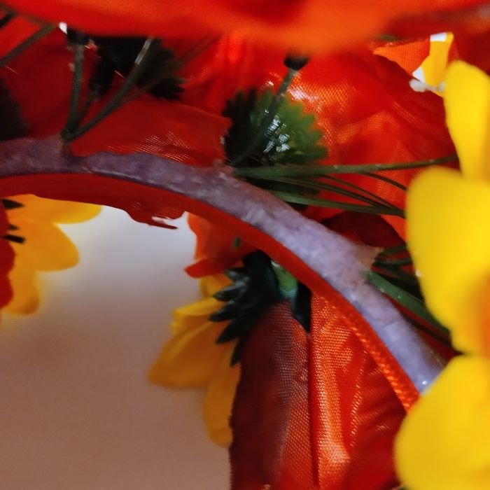 Вінок об'ємний - Маки з соняшником